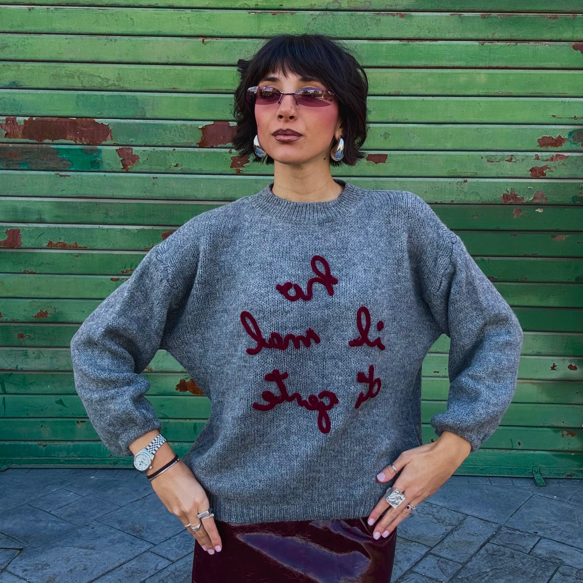 Maglione "Ho il mal di gente"