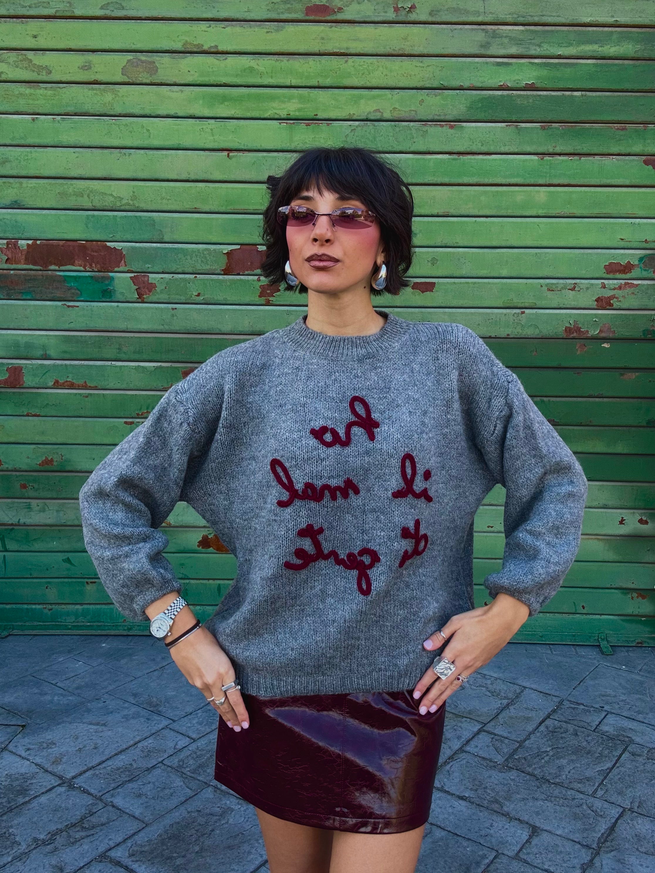 Maglione "Ho il mal di gente"